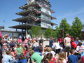 Milka speaking with kids at Indianapolis Motor Speedway